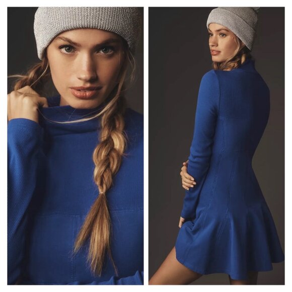 NWT  Anthropologie Daily Practice Long-Sleeve Flouncy Mini Dress - Picture 2 of 3